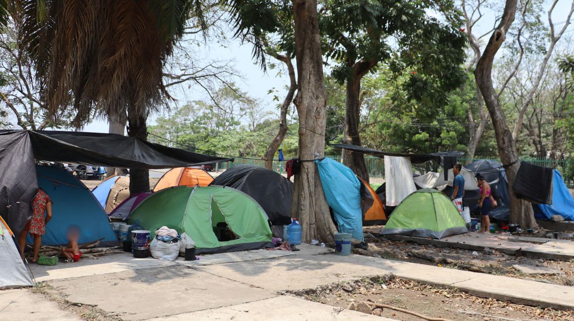 Fotografía de un campamento de migrantes en Tapachula (México), el 9 de abril de 2024.