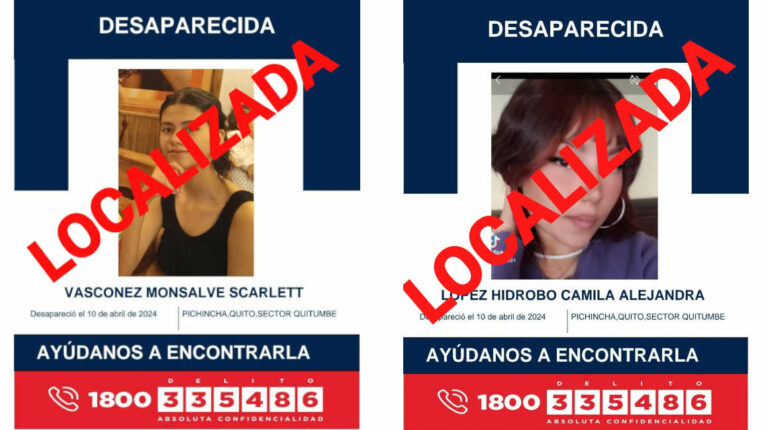 Dos jóvenes reportadas como desaparecidas en el sur de Quito fueron halladas