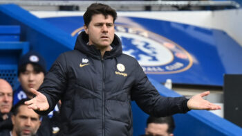 Mauricio Pochettino dirige un partido del Chelsea, ante el Leicester, por la FA Cup, el 17 de marzo de 2024. 