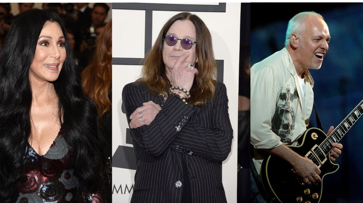 Cher (izq), Ozzy Orbourne y Peter Frampton, entre los nuevos admitidos en el Salón de la Fama del Rock'n Roll.