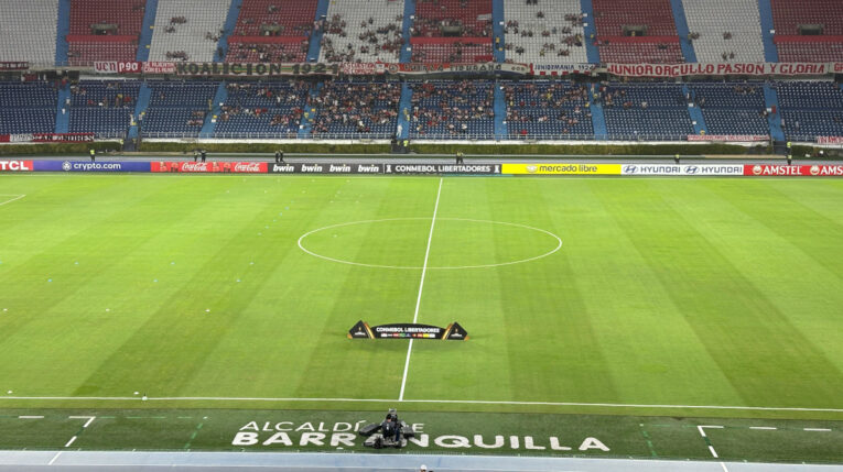 Así luce el estadio Metropiltano de Barranquilla, antes del partido entre Junior y Liga de Quito, el 23 de abril de 2024. 
