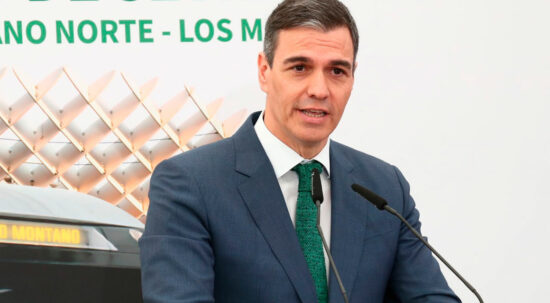 El presidente del Gobierno español, Pedro Sánchez, durante una intervención.
