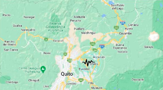 El Instituto Geofísico compartió la imagen del sismo en Quito de este 25 de abril de 2024.