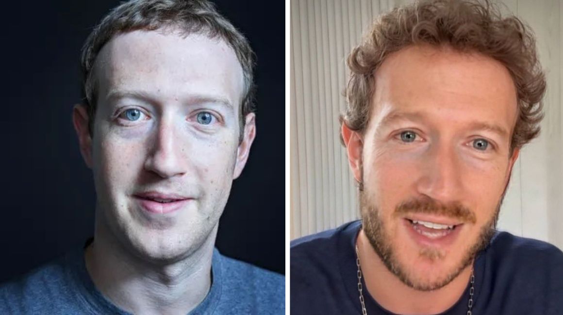 A la izquierda una imagen real de Mark Zuckerberg. A la derecha, una imagen alterada con Photoshop. La composición fue viralizada en redes sociales.