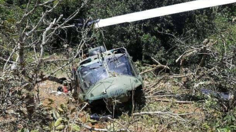 El helicóptero militar accidentado en Pastaza 