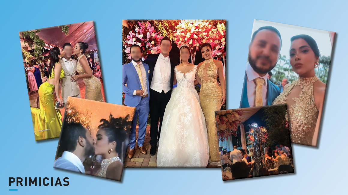 La última noche de la exreina de belleza, Landy Párraga, junto a su novio y amigos en una boda en Quevedo, el 27 de abril de 2024.
