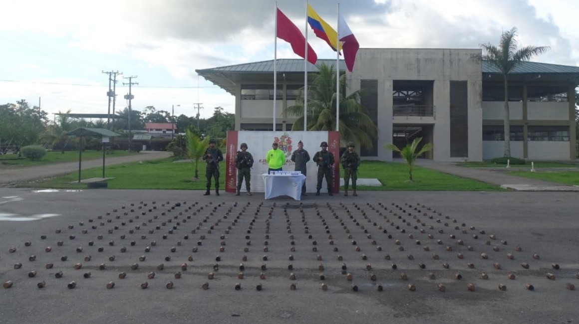 Decomisan explosivos de la narcoguerrilla de alias 'Araña', uno de los objetivos militares de Ecuador