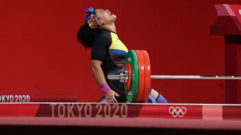 Neisi Dajomes, durante su participación en los Juegos Olímpicos de Tokio 2021. 