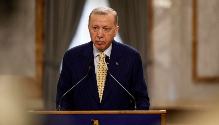 Recep Tayyip Erdogan, presidente de Turquía, en una visita a Iraq, el 22 de abril de 2024.