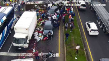 Imagen del accidente de tránsito ocurrido en Machachi, el 3 de mayo de 2024.