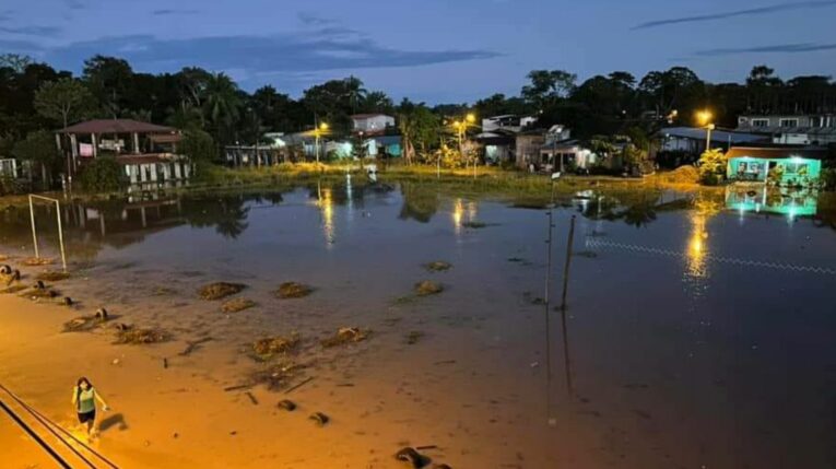 Inundación en el cantón Francisco de Orellana, El Coca, el 5 de mayo de 2024.