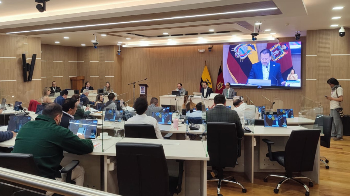 Imagen de la sesión del Concejo Metropolitano de Quito, el 7 de mayo de 2024.