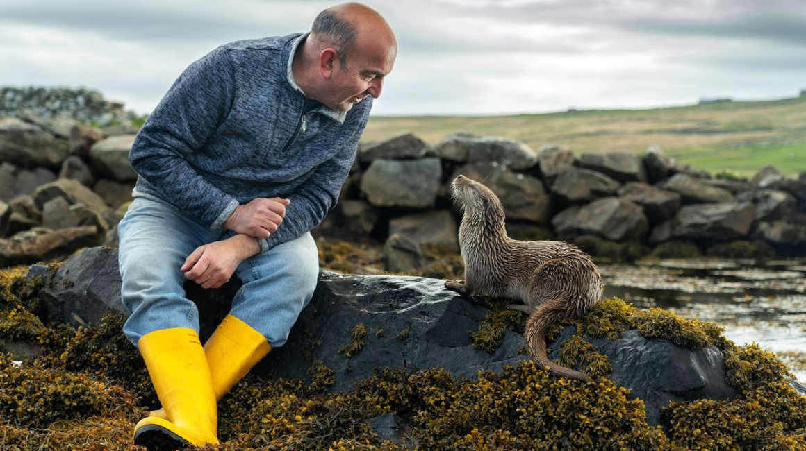 Escena de la película 'Billy & Molly', que cuenta la historia de amor entre una nutria salvaje y un hombre en las remotas islas escocesas de Shetland, que abrirá 'ECOador Festival Internacional de Cine Ambiental'.