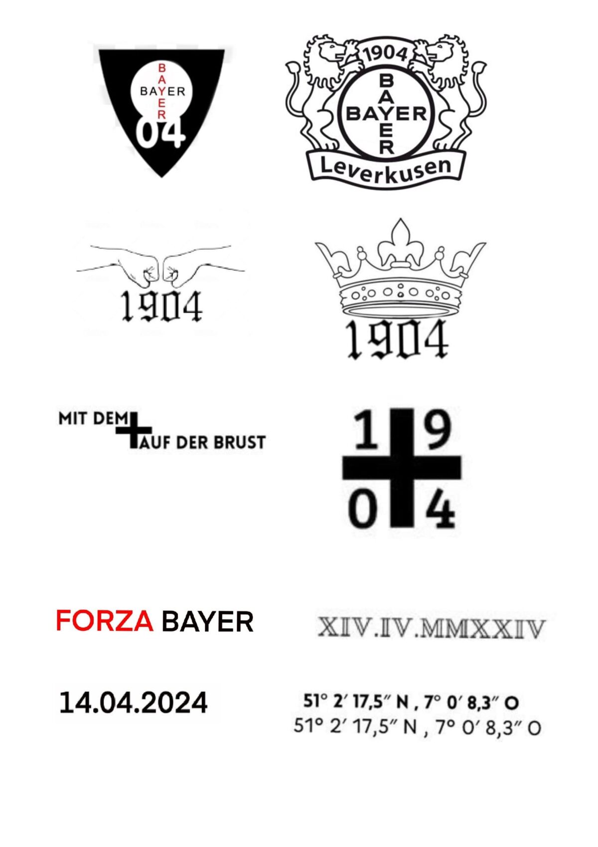 Diseños de tatuajes disponibles para los aficionados del Leverkusen.
