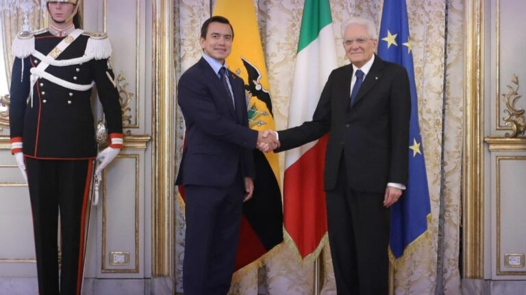 Daniel Noboa busca inversores en Italia y se reúne con el presidente Sergio Mattarella