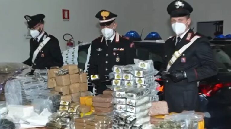 La droga decomisada a una organización que traficaba droga desde Ecuador y era liderada por dos albaneses.