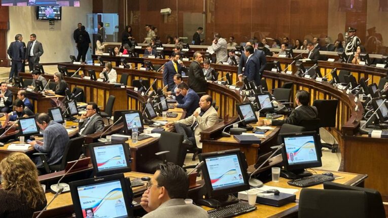 En la Asamblea se discute si se conforma una comisión multipartidista para tratar las reformas que  nacen de la consulta popular. Quito, el 14 de mayo de 2024.