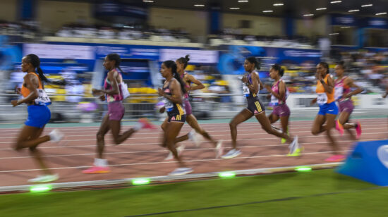 Competición final de 5.000 metros femenino en el encuentro de atletismo de la Doha Diamond League, en Doha, Qatar, el 10 de mayo de 2024.