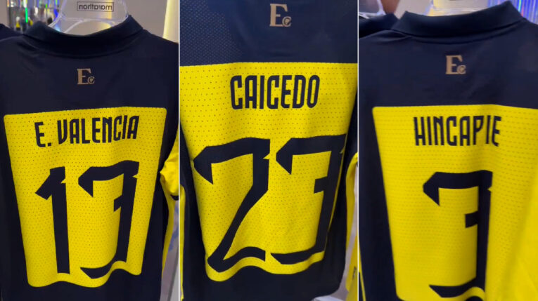 El nuevo diseño de la camiseta titular de Ecuador para la Copa América 2024.