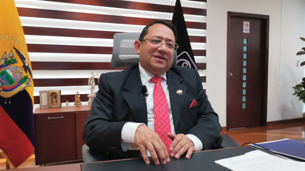 Mauricio Torres, titular de la Contraloría General del Estado, en entrevista con PRIMICIAS este 21 de mayo de 2024.