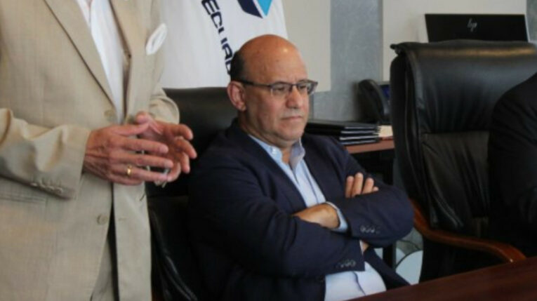 Hernán Luque, cuando era presidente de Emco en una reunión en Petroecuador, 12 de abril de 2022.