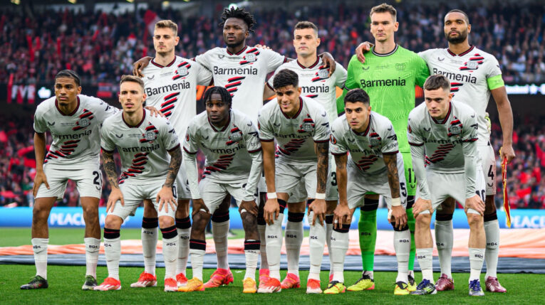 Los jugadores del Bayer Leverkusen, previo a la final de la Europa League, el 22 de mayo de 2024.