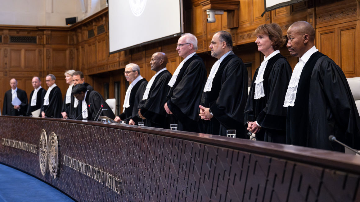 Jueces de la Corte Internacional de Justicia, el 24 de mayo de 2024.