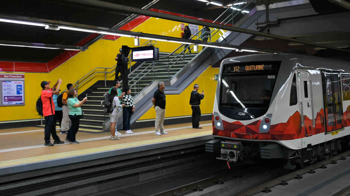 Imagen de un tren del Metro de Quito, el 1 de diciembre de 2023.