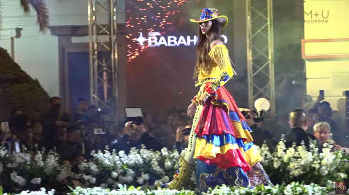 Daysi Laman en la elección del traje típico de Miss Universo Ecuador, el 25 de mayo de 2024.