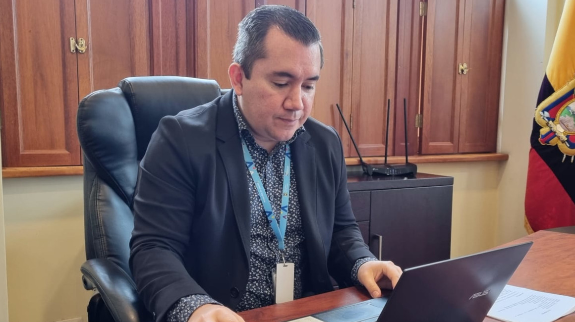 Andrés Corral, gerente del hospital Eugenio Espejo de Quito, en una entrevista en mayo de 2024.