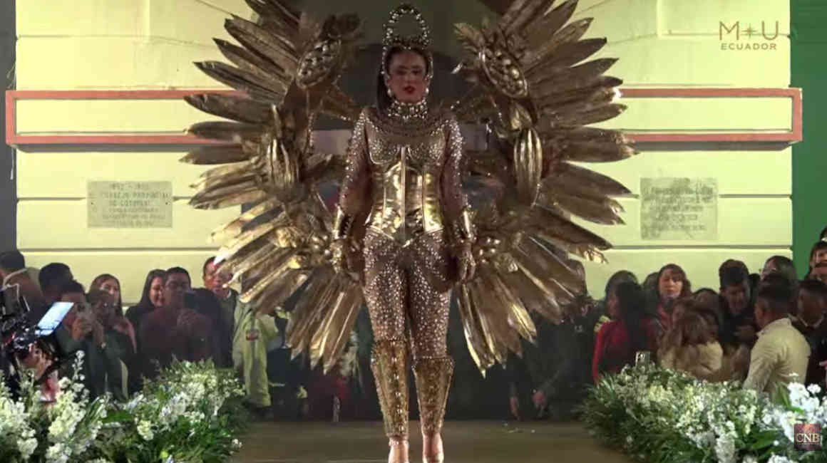 Melanie Morales en la elección del traje típico de Miss Universo Ecuador, el 25 de mayo de 2024.