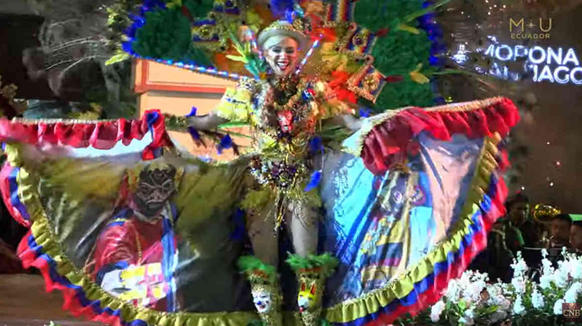 Andrea Quito en la elección del traje típico de Miss Universo Ecuador, el 25 de mayo de 2024.