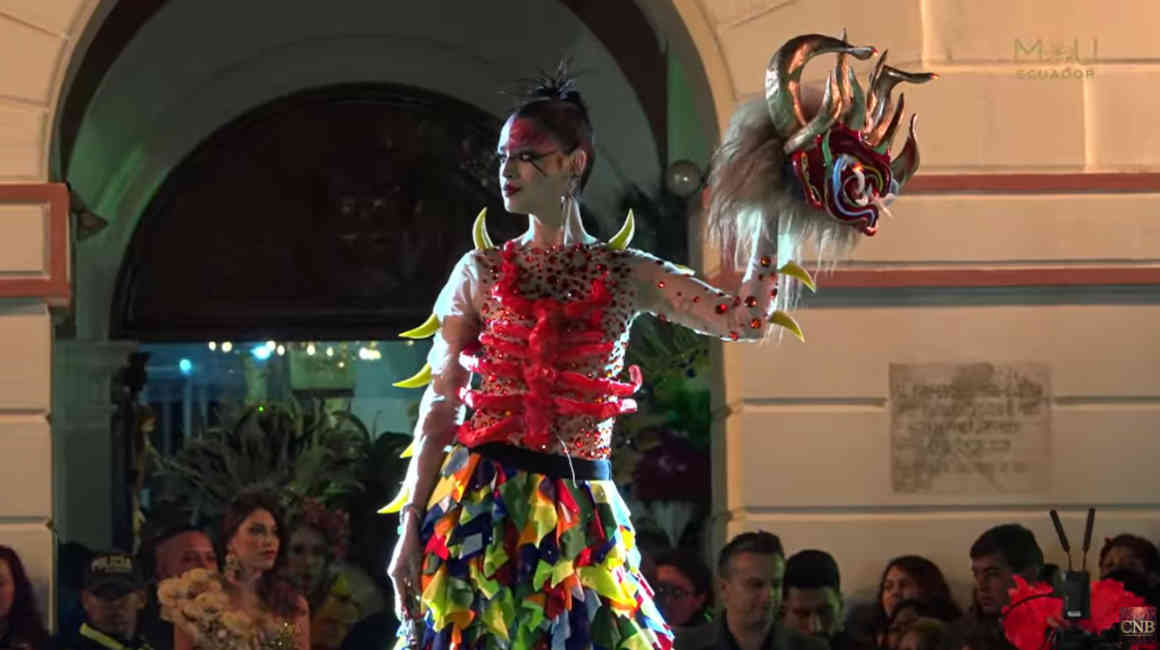 Melany Flor en la elección del traje típico de Miss Universo Ecuador, el 25 de mayo de 2024.
