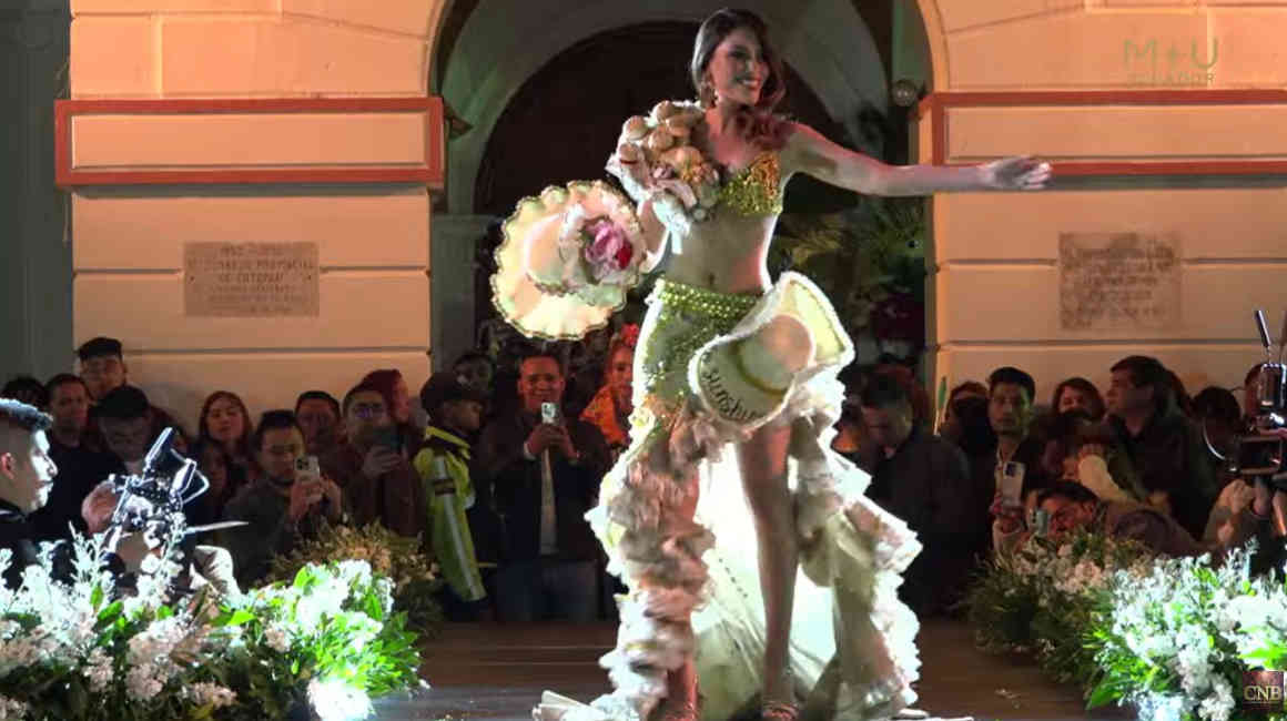 Shiomara Pico en la elección del traje típico de Miss Universo Ecuador, el 25 de mayo de 2024.