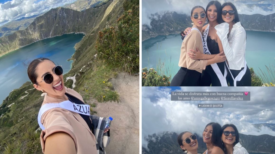 María José Córdova, representante de Azuay en el Miss Universo Ecuador, compartió imágenes de su visita a la Laguna Quilotoa. 