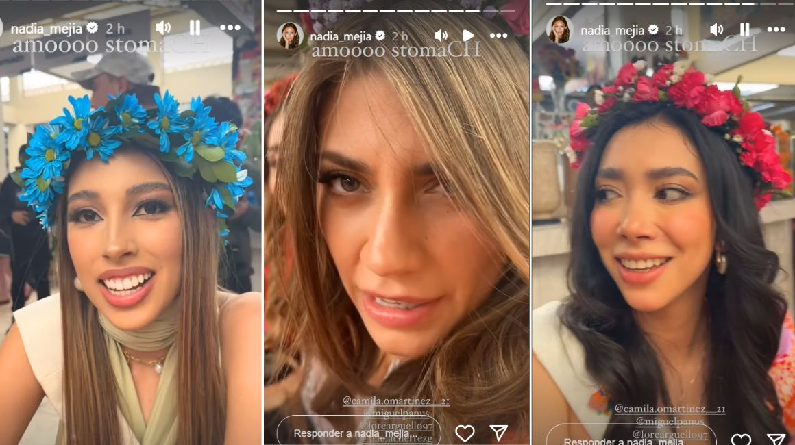 "¿Cómo se dice estómago en inglés?", preguntó la candidata a Miss Universo Ecuador Nadia Mejía. Las participantes se divierten durante su apretada agenda.