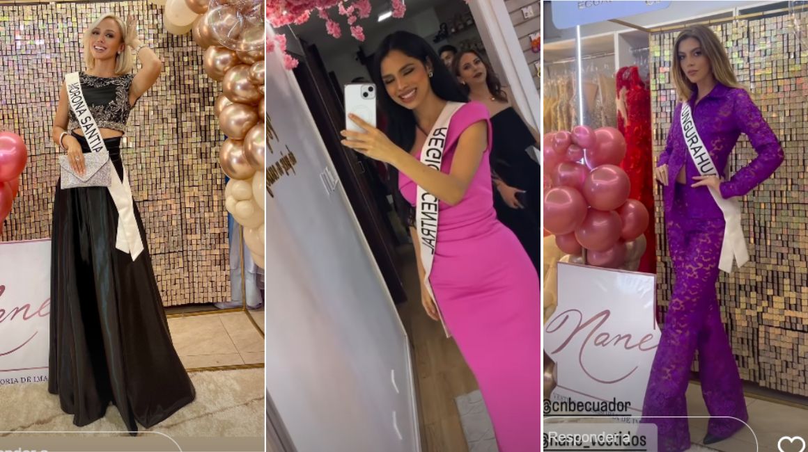 Candidatas a Miss Universo Ecuador 2024 modelaron y recibieron vestidos de gala como regalo. 