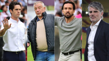 Josep Alcácer, Ever Hugo Almeida, Gerardo Espinoza y Diego López, algunos de los entrenadores que fueron reemplazados en la primera etapa de la LigaPro 2024.
