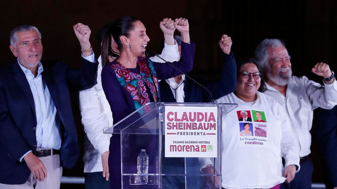 La presidenta electa de México, Claudia sheinbaum. festeja su triunfo en las elecciones presidenciales, el 2 de junio de 2024.