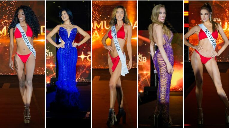 Candidatas a Miss Universo Ecuador 2024 en la competencia preliminar del 4 de junio. 