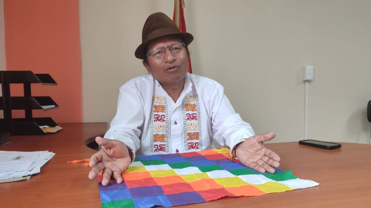 Guillermo Churuchumbi, presidente de Pachakutik, en entrevista con PRIMICIAS, el 5 de junio de 2024.