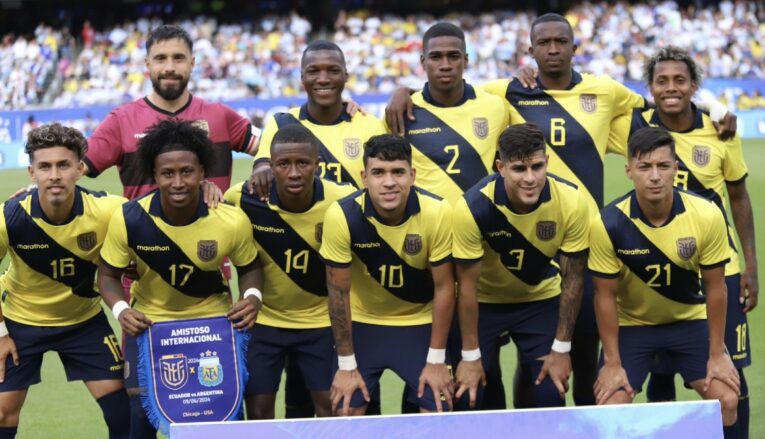 Equipo titular de Ecuador para el cotejo amistoso con Argetina del 9 de junio de 2024.