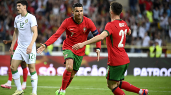 Cristiano Ronaldo celebra un gol con Portugal en un amistoso, el 11 de junio de 2024.