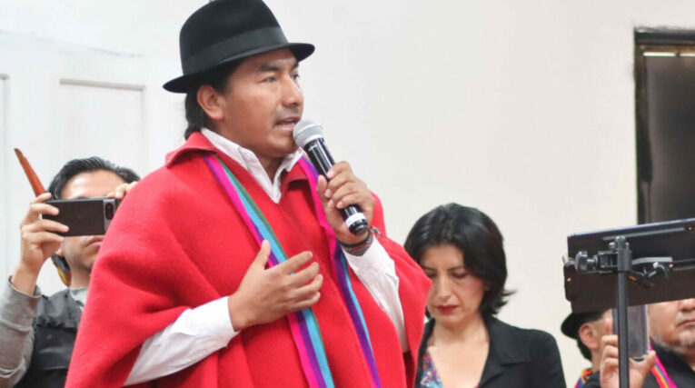 Leonidas Iza participó el 8 de junio pasado en la convención nacional de Pachakutik en donde se ratificó su precandidatura.
