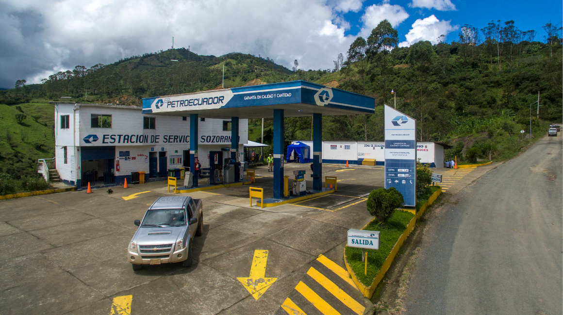 Gasolinera de Petroecuador en Loja, foto de 2021.