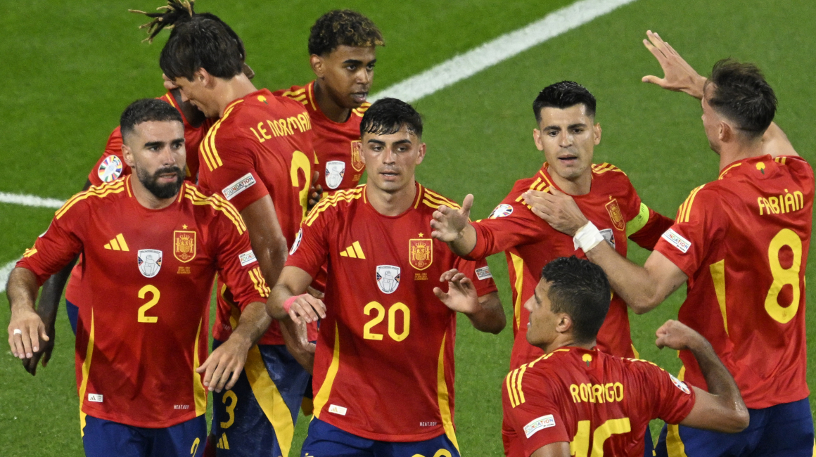 España celebra su gol ante Italia este 20 de junio de 2024 por la fase de grupos de la Eurocopa.