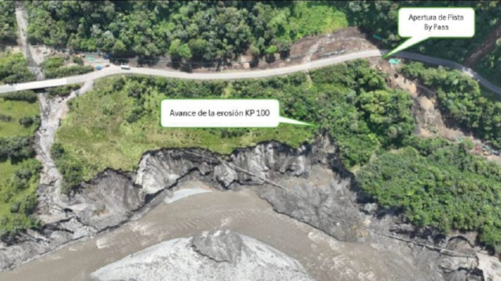 Avance de la erosión lateral del río Coca a la altura del río Loco.