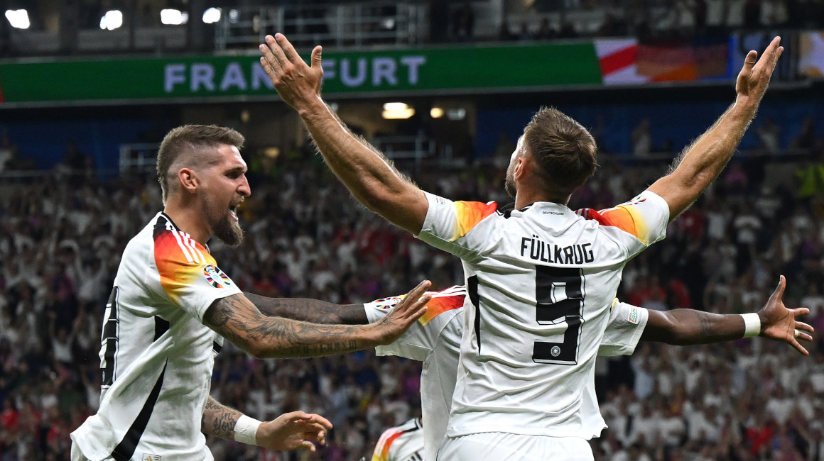 Alemania festeja un gol durante la Eurocopa.