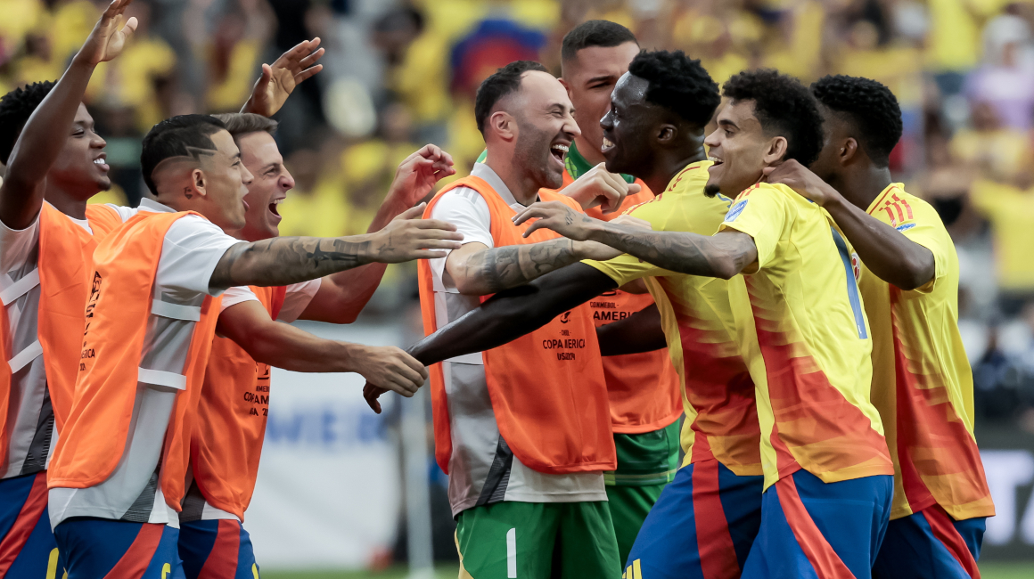 Los jugadores de Colombia festejan la victoria sobre Costa Rica en la Copa América, el 29 de junio de 2024.