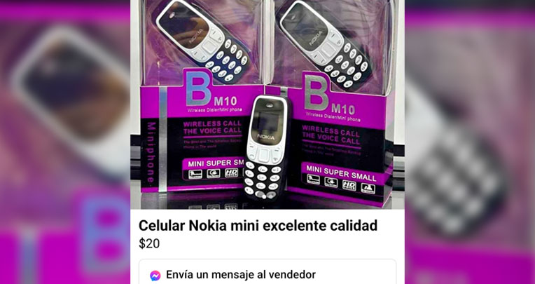 Precio de 'minicelular en Marketplace de Facebook de Ecuador.